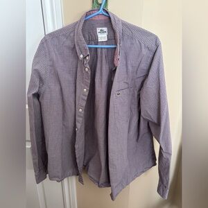 Lacoste Purple Check Long Sleeve Button-Down Shirt